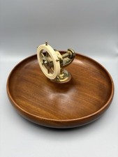 Vintage Mid Century Ship's Wheel Nutcracker Hard wood, Brass & Bakelite 23cm Dia