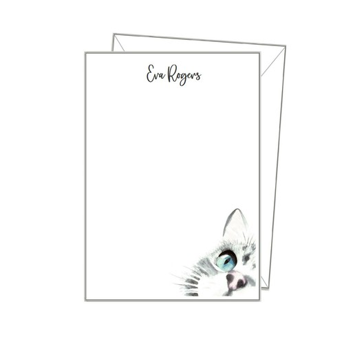 Cat notepaper personalised - cat,