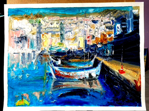 Boats oil painting - boats,
