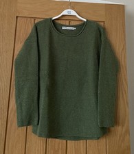 Seasalt Cornwall 'Fruity' Jumper Green Merino Wool Sweater Top ~ Size 8