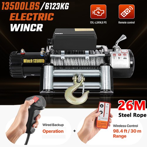 Electric winch 12v 13500lb 26m - electric,