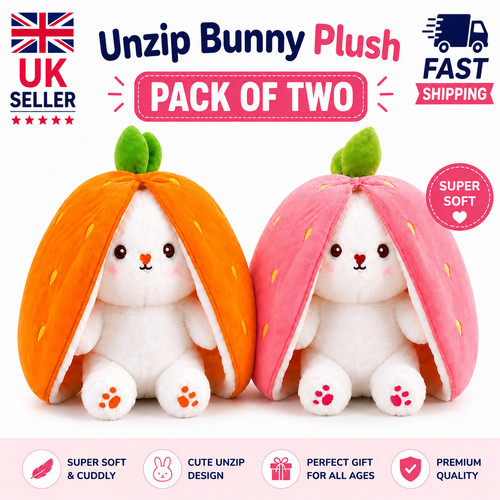 Unzip bunny plush toys orange - unzip,