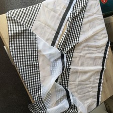 Cafe Net Set Black And White Slot Top 56cms Wide Net Curtains