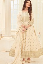 Long Rayon Print Anarkali Suit