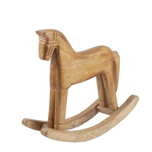 Wooden rocking horse compact - wooden,