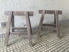 Vintage Wooden Trestles From Mann & Crossman Putney, London Brewery