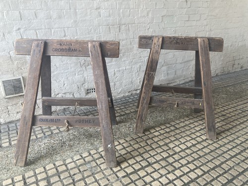 Vintage wooden trestles from - trestles,