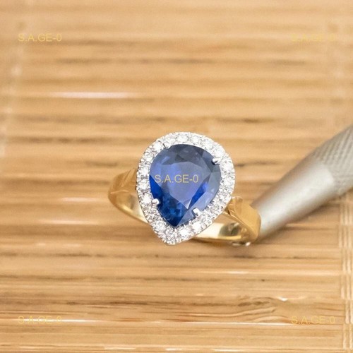 Pear natural sapphire - pear,