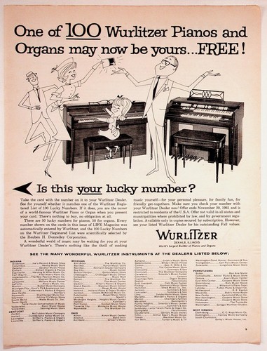 Wurlitzer 1961 print - 1961,