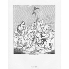 EDWIN LANDSEER The Otter Hunt - Antique Print c1870