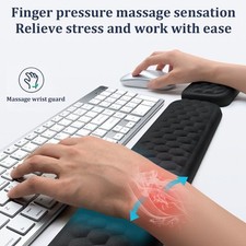 Keyboard Wrist Rest Pad Mouse Gel Wrist Rest Support Cushion Memory Foam Set UK