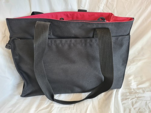 Black canvas shoulder bag - black,