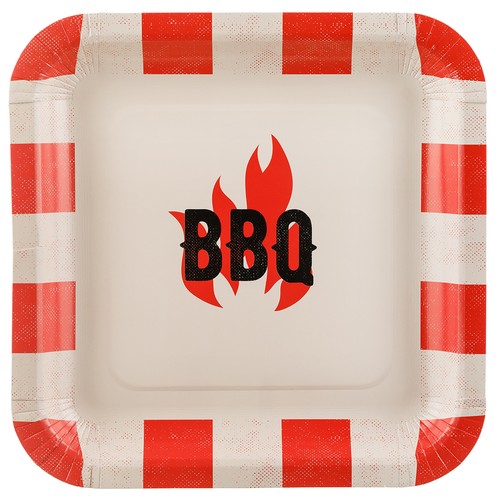 Bbq red white - bbq, paper