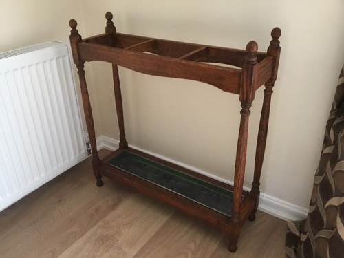 Victorian solid oak umbrella - oak,