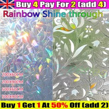Rainbow Frosted Window Film Privacy Stained Cling Static Glass Sticker Decors·2M