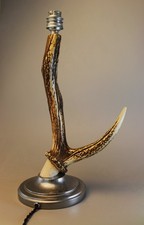 Antique Deer Wood Lamp Stand /