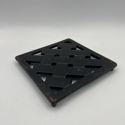 Vintage black square cast iron - square,