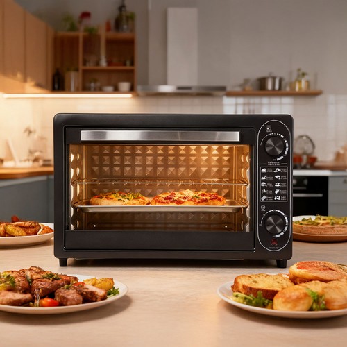 Black 48l mini oven countertop - oven,
