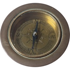 Vintage Brass Marine Compass Nautical Navigation Tool Collectible Rustic Decor