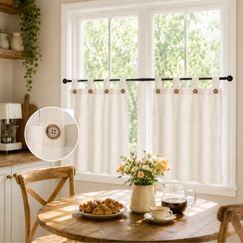 Panels linen short curtain - 2,