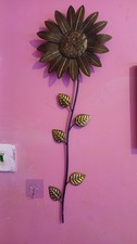Vintage Brass Sunflower Wall Art 68cm x 24cm