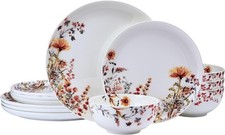 12pc Floral Bone China