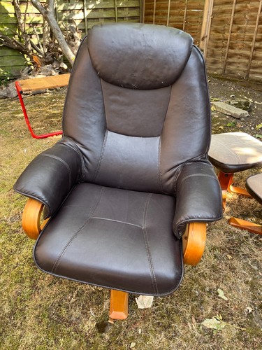 Black leather office chair - office,