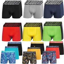 Mens 3 Pack Crosshatch Boxer Shorts Underwear Trunks Multipack Designer