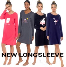 WOMENS nightshirts night shirt nightie pyjamas pjs nightwear LONG SLEEVE