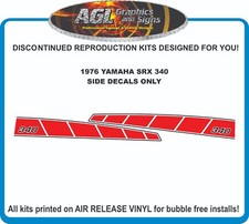 1976 YAMAHA SRX 340 Reproduction Snowmobile Decal Kit - SIDE DECALS ONLY