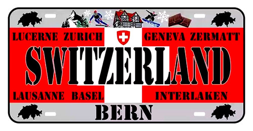 Switzerland license plate flag - switzerland,