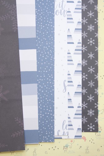 Snowy night card stock - stock, 250gsm
