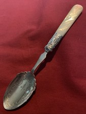 Antique Silver Plate & Mother Of Pearl Jam Spoon By Howard Wilkinson c.1880-1892