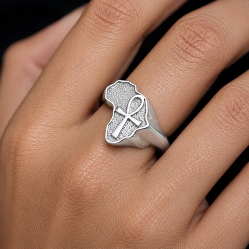 Sterling silver egyptian ankh - silver,