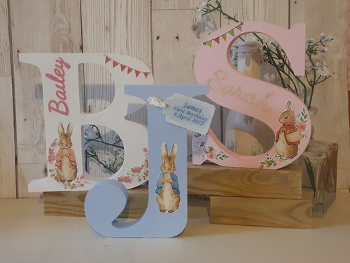Peter rabbit letter plaque - rabbit,