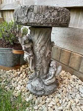 Fairy bird bath stone statue - bath,