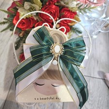Dark Green Clip In Bow With
