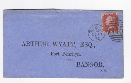 1872 penny red stamp - qv,