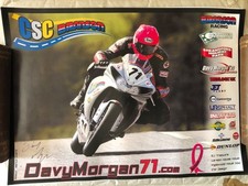 Davy Morgan Isle of Man TT Rider  ( 1970 - 2022 ) 80 TT starts Signed Poster
