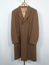 HARRODS men's overcoat, dark camel, 100% wool, size: C40" Long