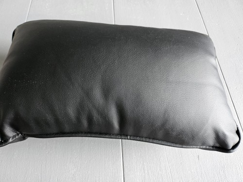 Faux leather black cushion - cushion,