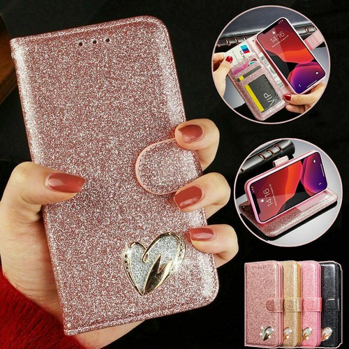 Bling glitter flip wallet - wallet, case
