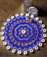 Vintage Crochet Pattern paper 8 gorgeous floral Doilies #26