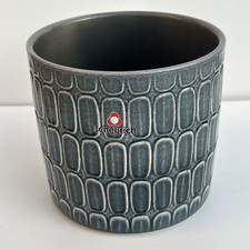 BNWT Scheurich plant pot ceramic GREY/ ALMA Geometric Glaze Small.