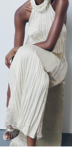 Zara ivory crinkle halter - zara,