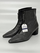 Pedro Miralles Leather Pointed Toe Heeled Boots, Grey, UK 7, EU 40, US 10