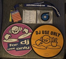 RARE MASTERMIX PRODUCERS OLD & NEW SIGNED CD WITH TWO RARE SLIP MATS & LANYARD .