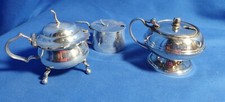 3 Silver Plate Mustard/Cruet