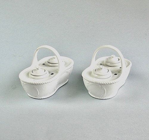 Pair spode inkwells - pair,
