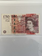 Bank of England Victoria Cleland Old Paper £50 Banknote